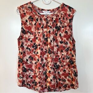 Northern Reflections Sleeveless Blouse Size Large, Rust, Black, Cream